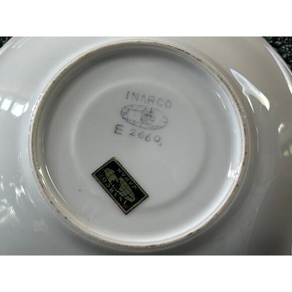 Vintage Inarco Japan Demitasse Cup And Saucer Set Violets Gold Accent - Picture 10 of 13